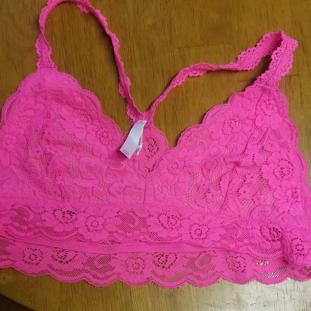 new hot pink Lacey bralette sz L
